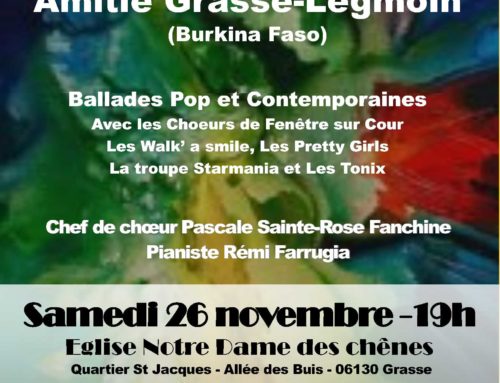 Concert des Choeurs de Fenetre sur Cour au profit d’AGL: nous vous attendons le samedi 26 novembre à 19h00